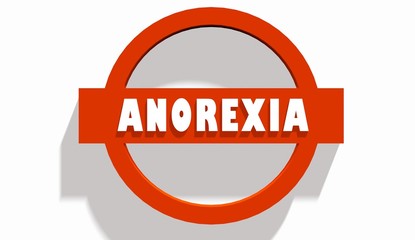 anorexia text on stop road sign