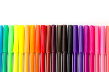 Color pen isolated on white background