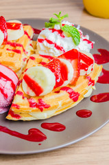 Strawberry banana pancake