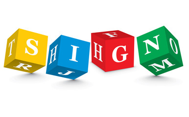 Obraz premium Word SIGN written with alphabet blocks