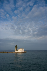 Fototapeta premium scene of Vlacherna monastery, Kanoni, Corfu