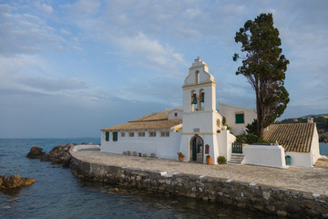 scene of Vlacherna monastery, Kanoni, Corfu