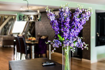 Beautiful flowers in vase indoors