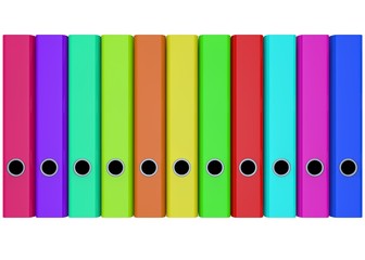 Multi-colored folders for files