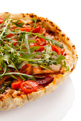 Pizza on white background