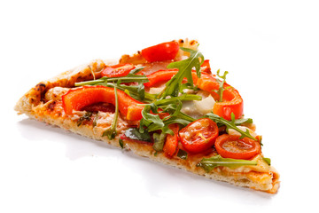 Pizza on white background