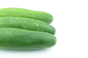The green cucumbers isolated on white background