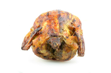 a roast chicken on a white background