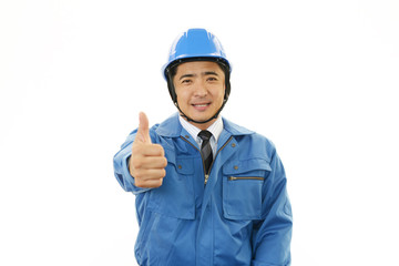 笑顔の労働者