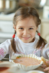 Little girl eating