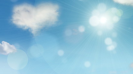 sky loud like a heart motion background (seamless loop)