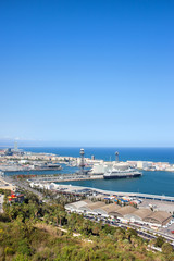 Fototapeta na wymiar Barcelona Port from Above
