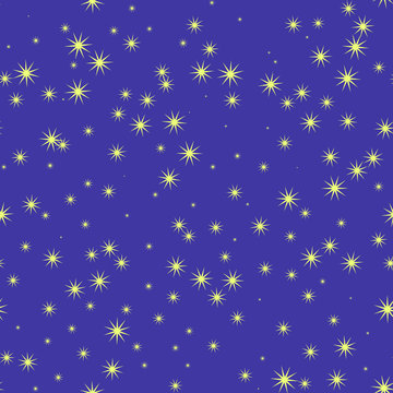 stars and sky at night, seamless pattern
