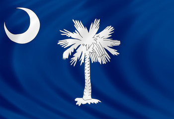 South Carolina flag of silk © gguy