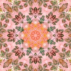 Gordijnen Bloemendesign Seamless pattern with paintings leaves  © alexcoolok