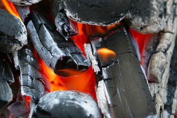 red-hot charcoal, fire, heat hearth