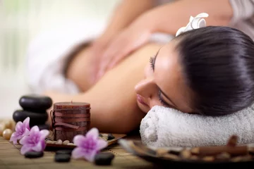 Foto op Plexiglas Beautiful woman having a wellness back massage © V&P Photo Studio