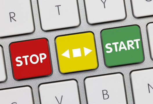 Stop versus start. Keyboard