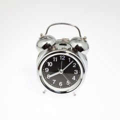 alarm clock on white blackground.