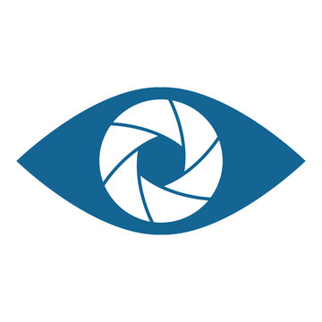 Shutter eye conceptual flat abstract icon