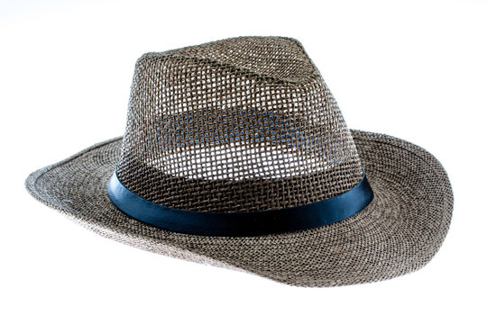 Summer straw hat isolated on white