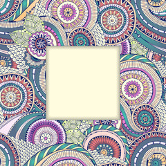 Floral ethnic doodle paisley background pattern in vector.