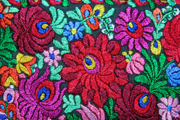 multicolor floral hand embroidery pattern