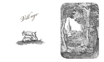 Obraz premium Village illustration