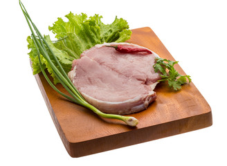 Raw pork steak