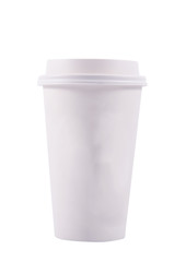 Paper cup on white background