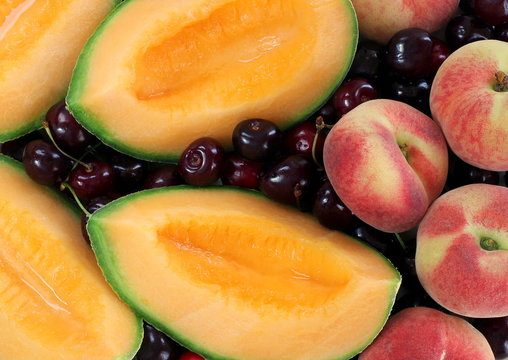 melone,ciliegie e pesche