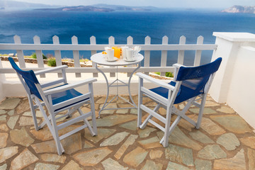 fresh breakfast by seaside