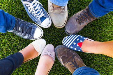 Circle shoe teenager for friendship