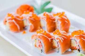 Salmon roll sushi