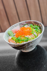 Salmon salad japanese food