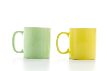 Color mug isolated on white