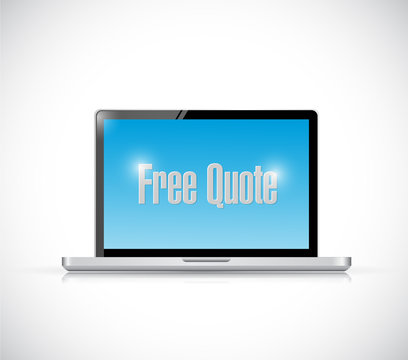 free quote sign laptop message illustration