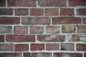 Ziegelmauer an altem Bauernhaus