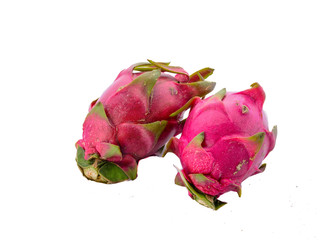 Cactaceae Hylocereanae ; Dragon fruit on white background