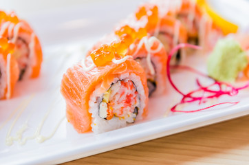 Salmon roll sushi