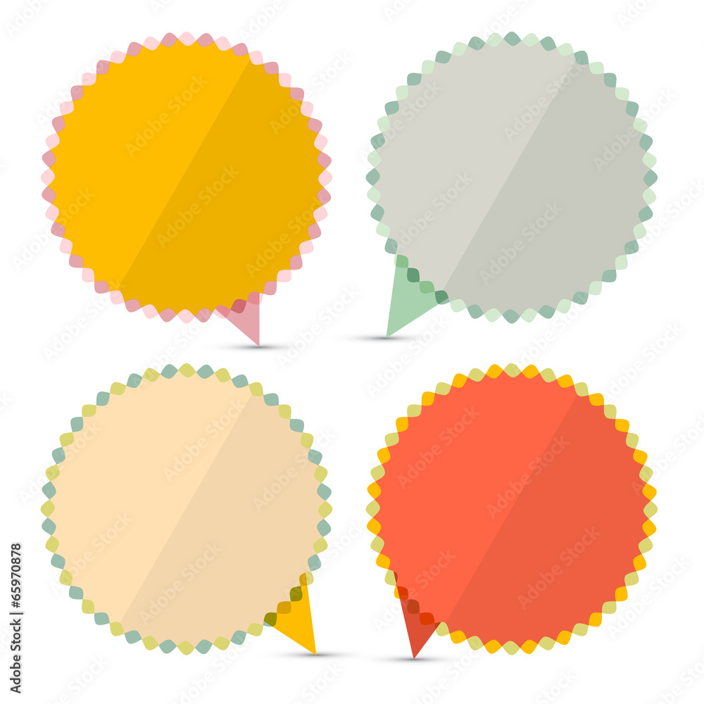 Poster retro empty stickers - labels set isolated on white background
