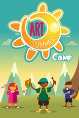 Obraz na płótnie Canvas Art summer camp poster