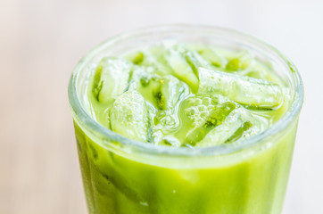 Iced green tea latte