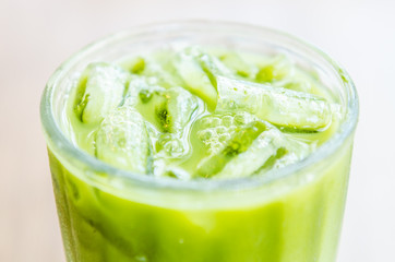 Iced green tea latte