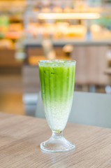 Iced green tea latte