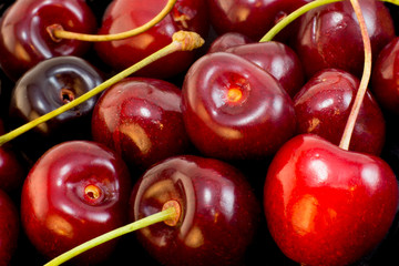Cherries closeup background