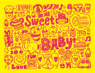 doodle baby background