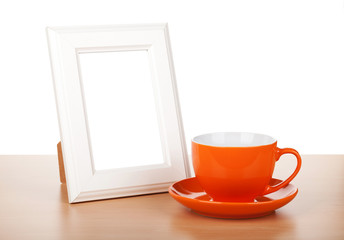 Photo frame and coffee cup