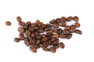 Naklejka premium The coffee beans isolated on white