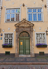 Fototapeta na wymiar Second house (1646) of Three Brothers building complex in Riga,